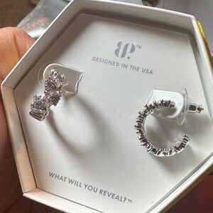 BP Silver Sparkle Hoop Earrings